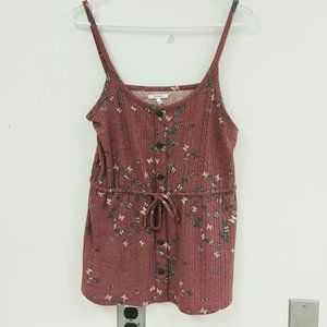 MAURICES Burgundy Button Down Spaghetti Strap Top Size XS